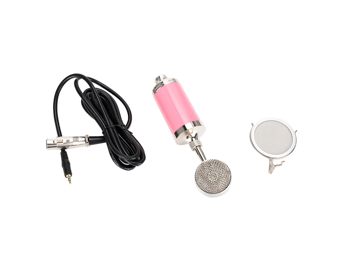 Microfone Condensador Com Capa Anti Spray E Fio Profissional
