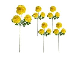 Laxiscreed Conjunto De 5 Flores Artificiais De Gerânio Amarelo Com Dobra Até 40cm Para Decoração