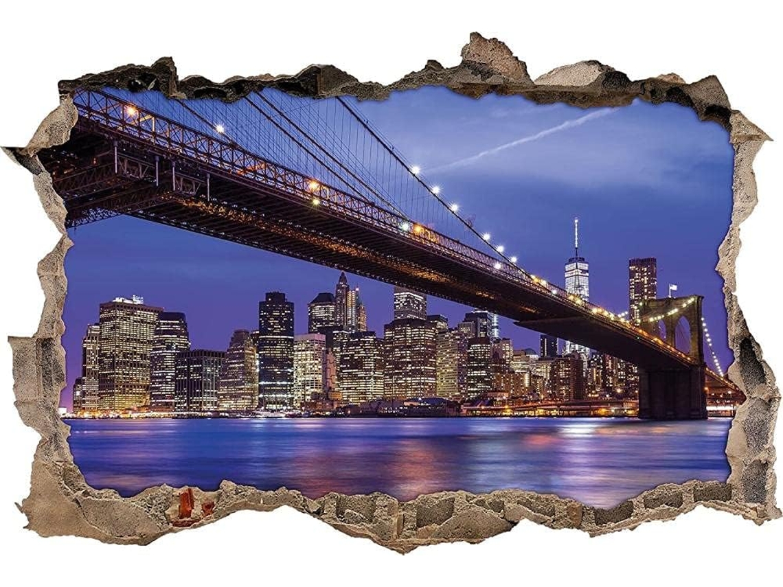 Adesivos Muraux Night Bridge Adesivo Mural Para Salão De Beleza Quarto Cozinha Escritório Adulto Criança 56x81cm