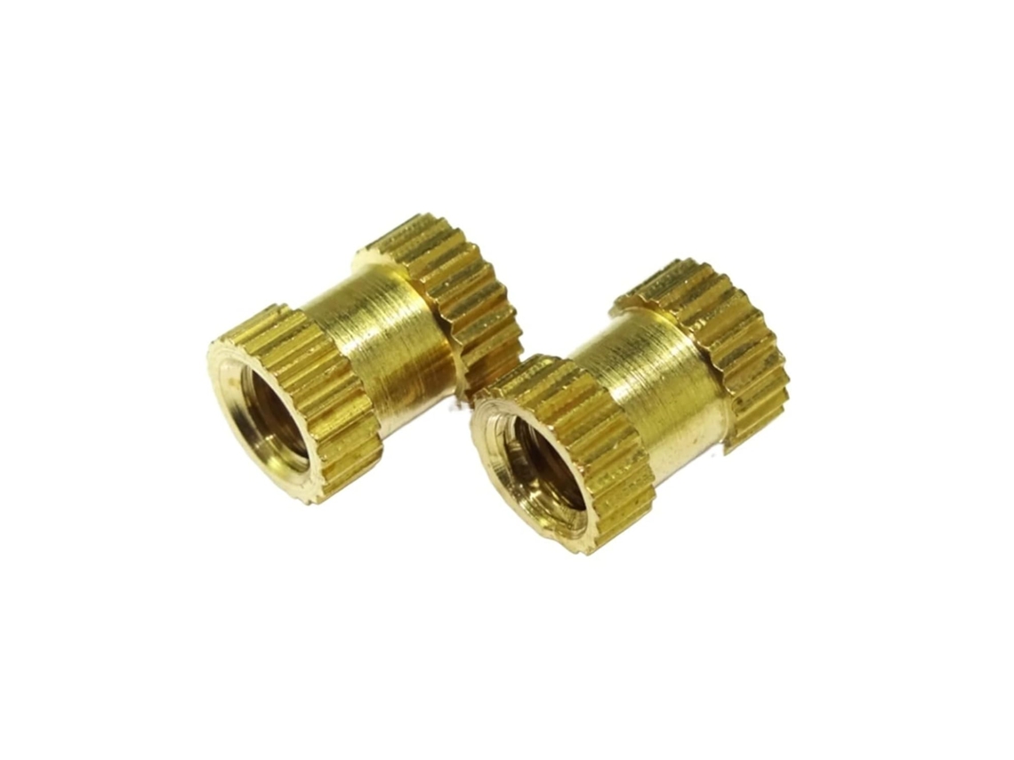 100 Peças M2 5 M3 Insertos De Cobre Latão Porca Serrilhada Passo Duplo Porcas Espaçadoras Fixação Integradas, 5-8 3, 5mm