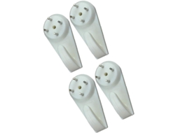 Ganchos de Parede para Pendurar Quadros, Fotos, Relógios, Roupas, Material Plástico, 10 Peças, 4x1.9cm, Branco | S/MARCA