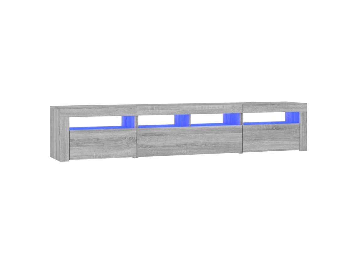 Móvel de TV com luzes LED 210x35x40 cm Sonoma Cinza EXCLUSIVO DA MAISON
