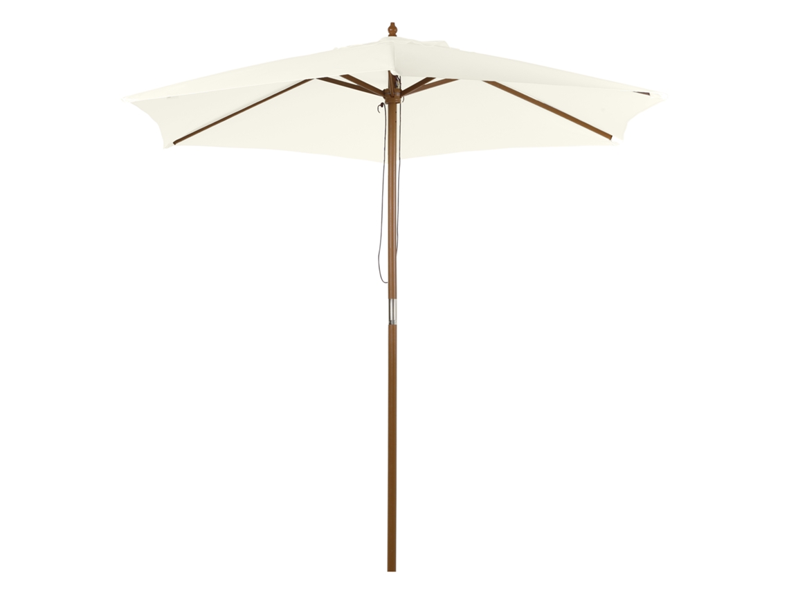 Guarda sol Branco Ø250cm, Cabo, Varanda, Bambu, À Prova Vento, Mercado. Ge