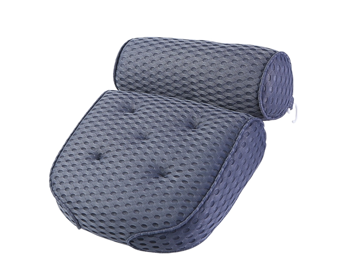 Almofada de Banho 4d com Ventosas, Impermeável, Antiderrapante e Lavável na Máquina, Cinza AQUAFORGE