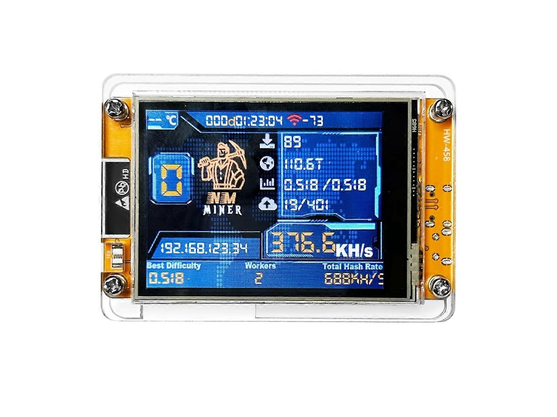 Nmminer Nerdminer V2 Hashrate 377kh/s Esp32 2.8 Tum Smart Display Krypto Solo Lotaria Miner Btc L Aquaforge