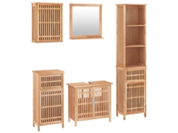 Conjunto de Móveis para Casa de Banho MAISON EXCLUSIVE 5 Pcs Nogueira Maciça