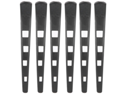 Conjunto de 6 pentes profissionais em formato de bico de pato para penteados de salão, em ABS seguro e resistente.