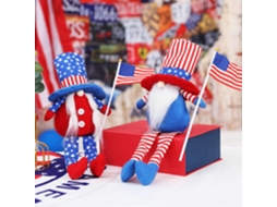 Conjunto de 2 Gnomos para o Dia da Independência (4 de Julho) - Decoração para o Dia da Independência - Gnomo Patriótico - Em