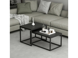Mesa de Centro [EN.CASA] (Preto - Metal Aglomerado - 47 x 60 x 45 cm)