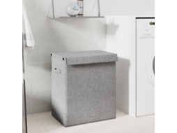 Vidaxl Cesto Roupa Suja Dobrável 51x34,5x59cm Linho Falso/tecido Cinza
