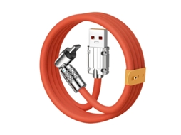 Cabo Usb A X Lightning Silicone E Alumínio 180º 100cm Laranja Digitallab Para Iphone 8-14