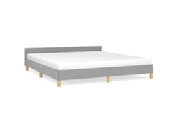 Estrutura De Cama Com Cabeceira Vidaxl Cinzeto Tecido (160x200cm)