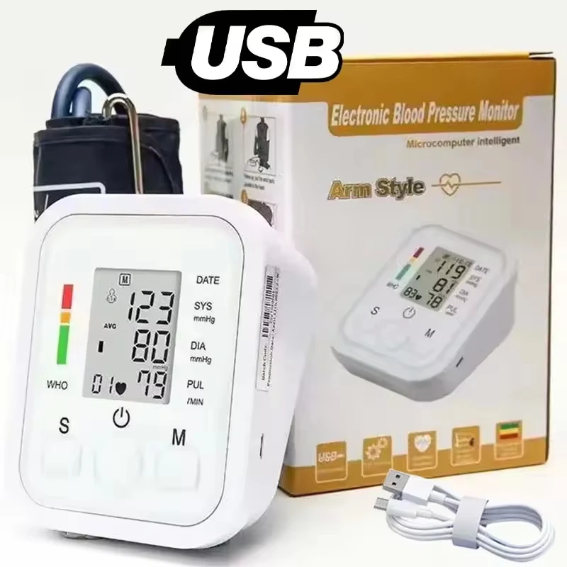(branco) Monitor Automático De Pressão Arterial Com Visor Led, Adequado Para Uso Doméstico.