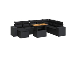Garden Sofa Set, Garden Sofa Sets Vidaxl Preto Rattan / Vime (n/a)