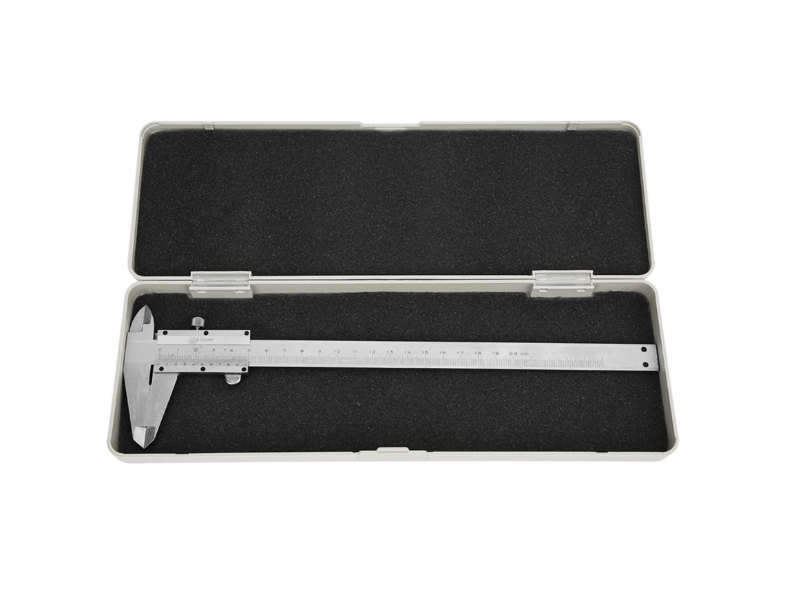 Paquímetro Vernier em Aço Carbono de Alta Precisão Micrômetro Ferramenta de Medição Manual 0-200mm
