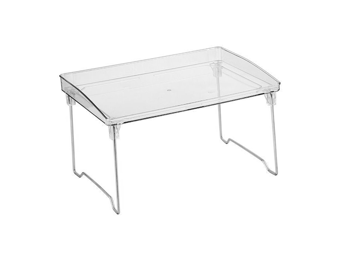 Organizador Transparente Empilhável Plástico Prateleira Mesa para Maquiagem Cozinha Utensílios Papelaria