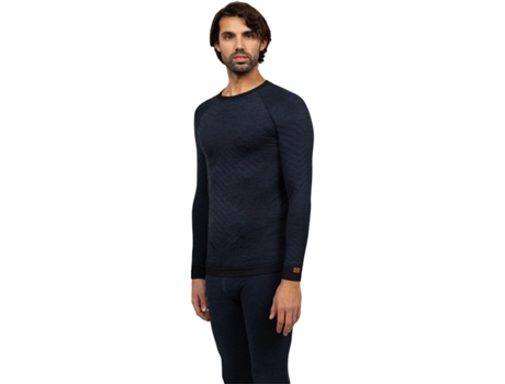 T-shirt De Homem Dry Heat Montaña Crew Neck Long Sleeves Azul (xl)