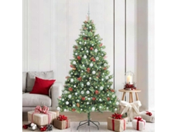 Vidaxl Árvore De Natal Artificial Verde 210 Cm Pvc E Metal