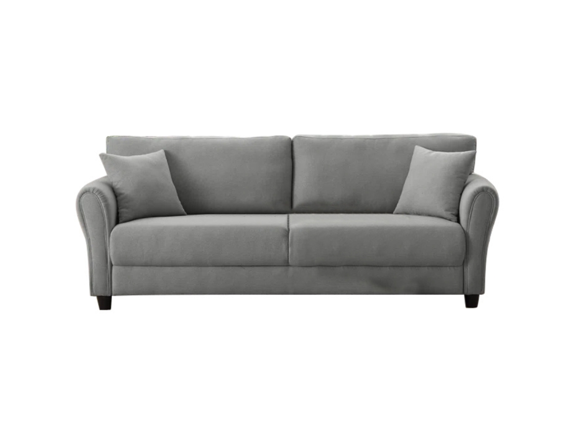 Lucerne Sofá de 3/4 Lugares em Tecido Reto Cinzento Claro CONCEPT U (212 x 78 x 87 cm)