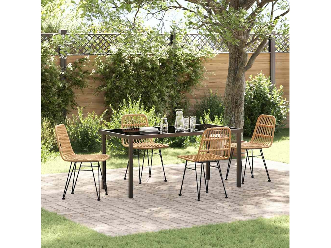 Vidaxl Conjunto De Jantar Para Jardim 5 Unid. Castanho