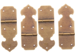 4 De Latão Antigo Para Porta Armário Pequeno, Caixa Joias, Vintage