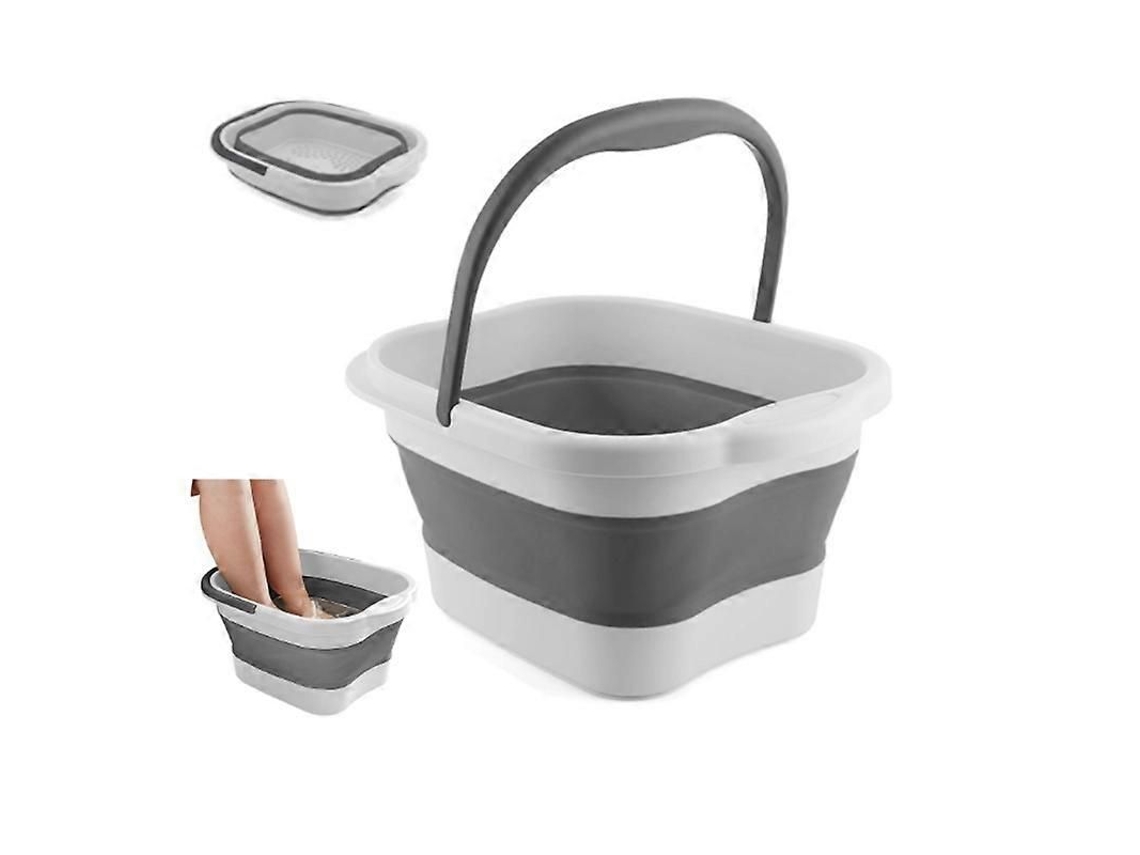 Banheira De Pés Dobrável Com Massageador Para Secos E Rachados, Ideal Pedicure, Azul.