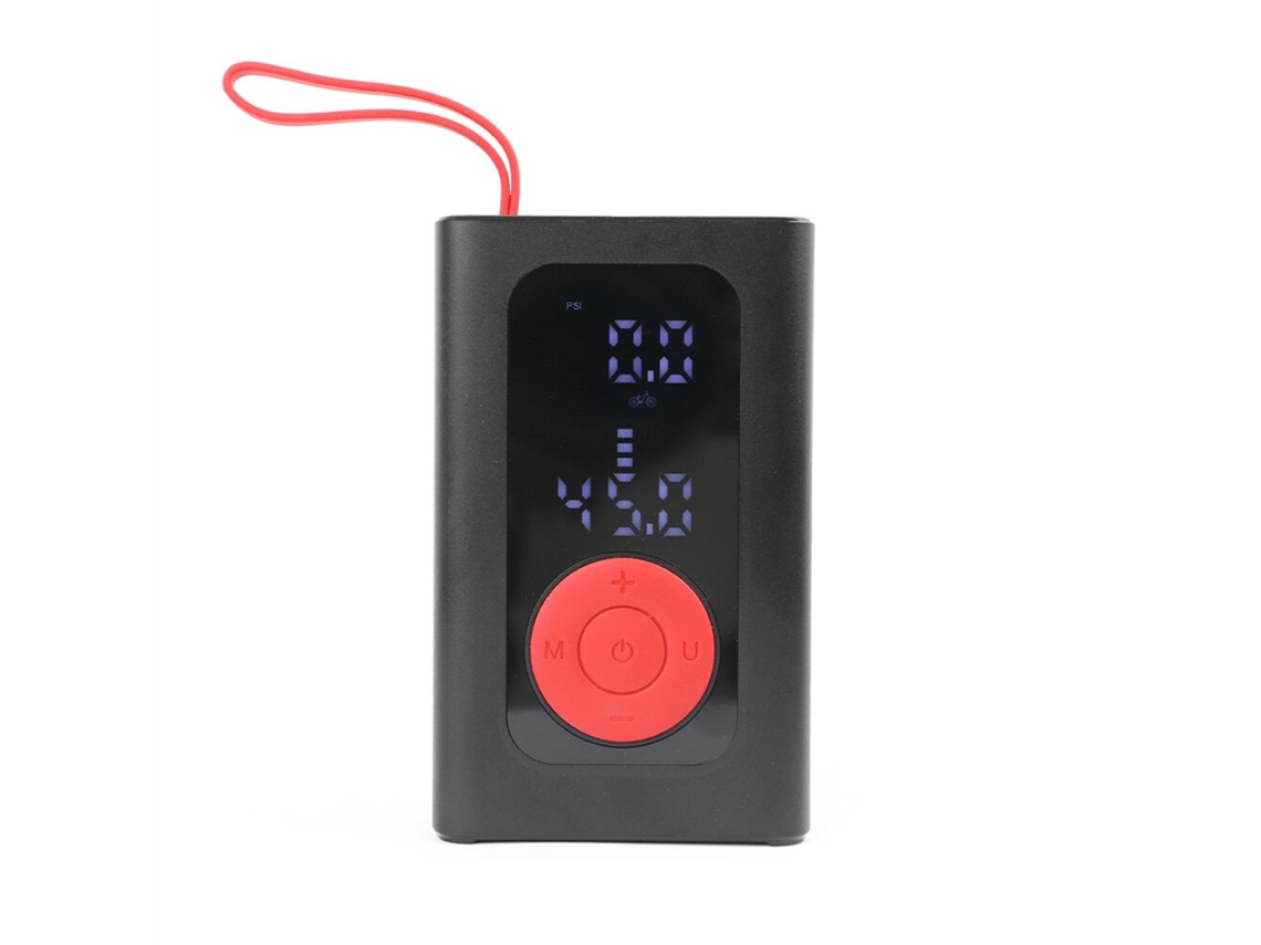 Bomba De Ar Para Bicicleta Duotts Preta/vermelha 150 Psi 7,4 V 2 Ah X 2 Infladora De Pneus Para Bicicletas E Motocicletas Com Visor Digital