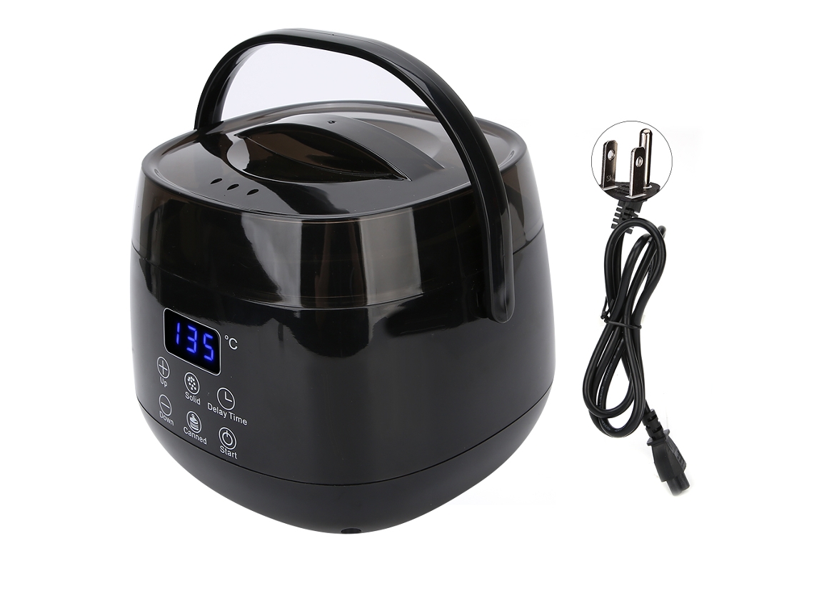 Mini aquecedor de cera para depilação, parafina, preto