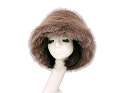 2026 gorro de Pescador para Mulher Inverno com Pelo Falso Grosso Amplo com Proteção de Orelhas Suave e Quentinho Tamano Único 56 62cm Marrom Claro