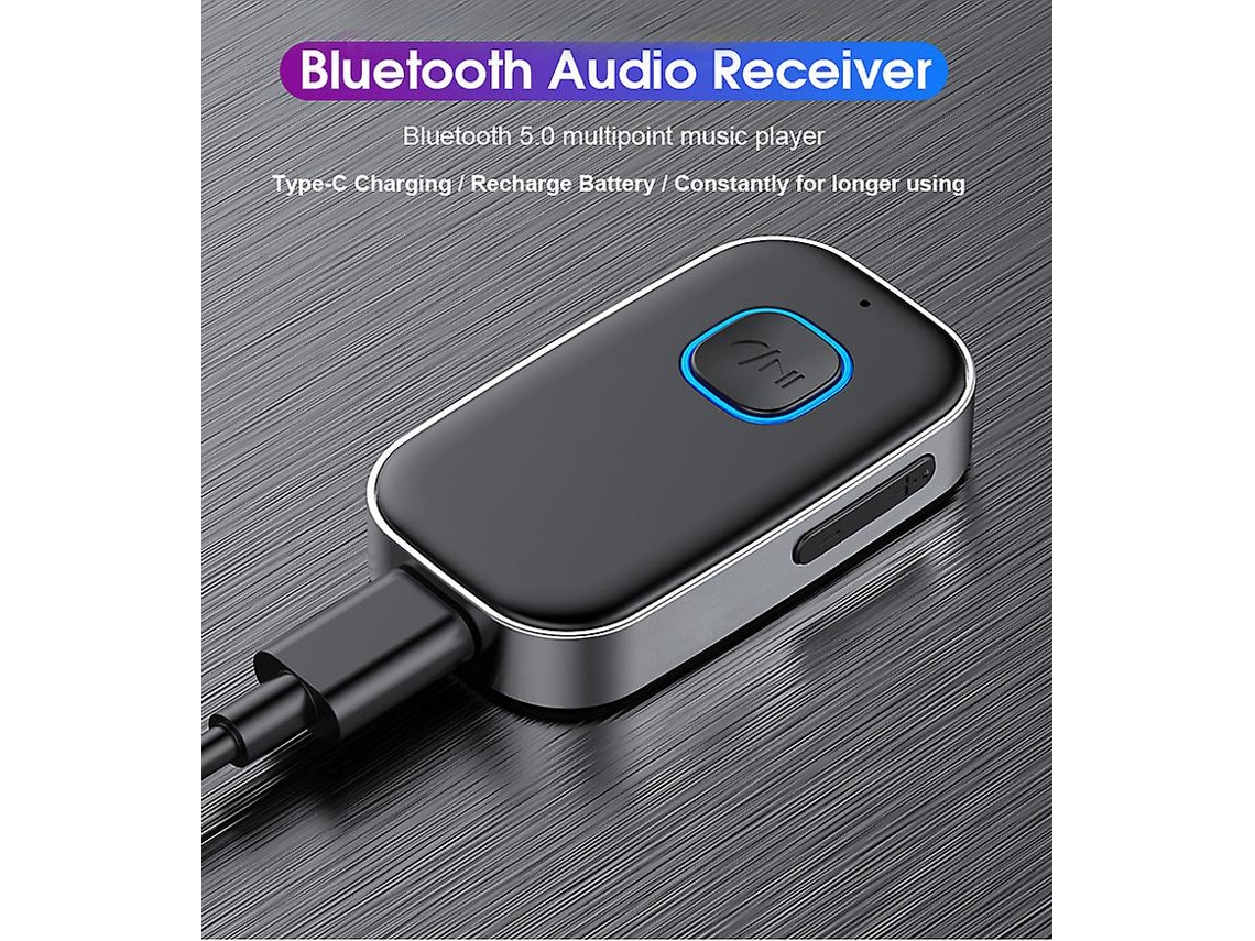 Adaptador Receptor De Áudio Auxiliar Sem Fio Bluetooth 5.0 Para Carro Com 3,5 Mm De Comprimento E Redução De Ruído.