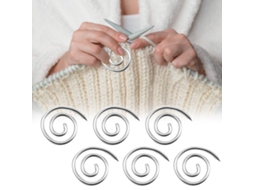 Mali agulha de Tricô em Espiral Aço Inoxidável para Cable Xale Cachecol Cardigã 4cm Prata/dourado 3/6un