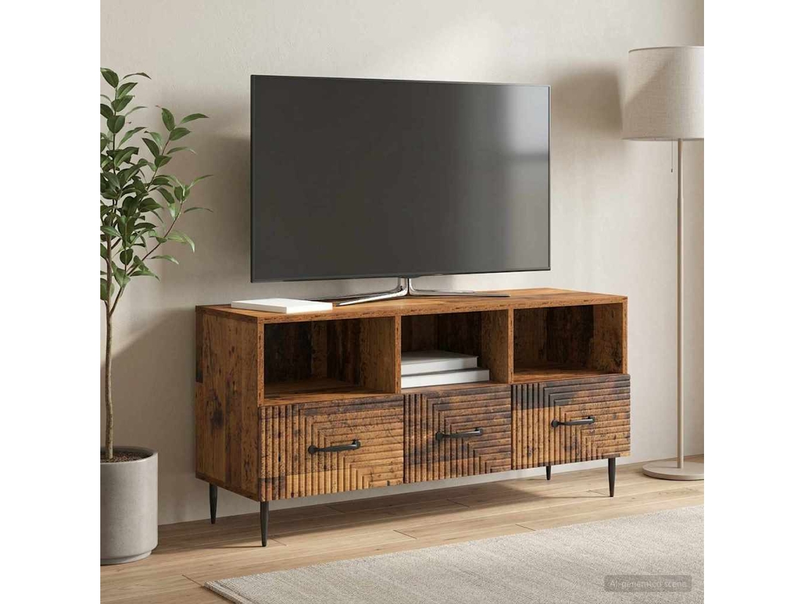 Vidaxl Gabinete para Tv com Gaveta Madeira Antiga 102 X 34,5 X 50 Cm
