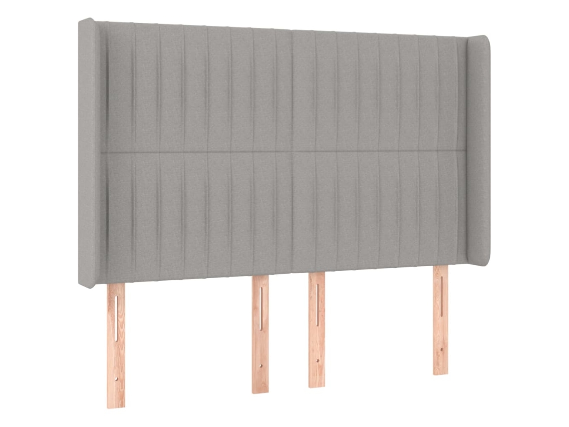 Cabeceira Cama com Abas Tecido Cinzento Claro MAISON EXCLUSIVE (147x16x118 cm)