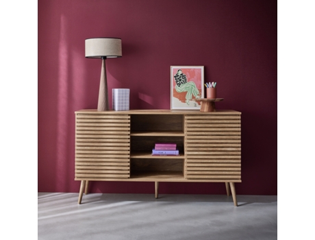 Aparador Escandinavo em Madeira 2 Portas 140Cm Natural SWEEEK