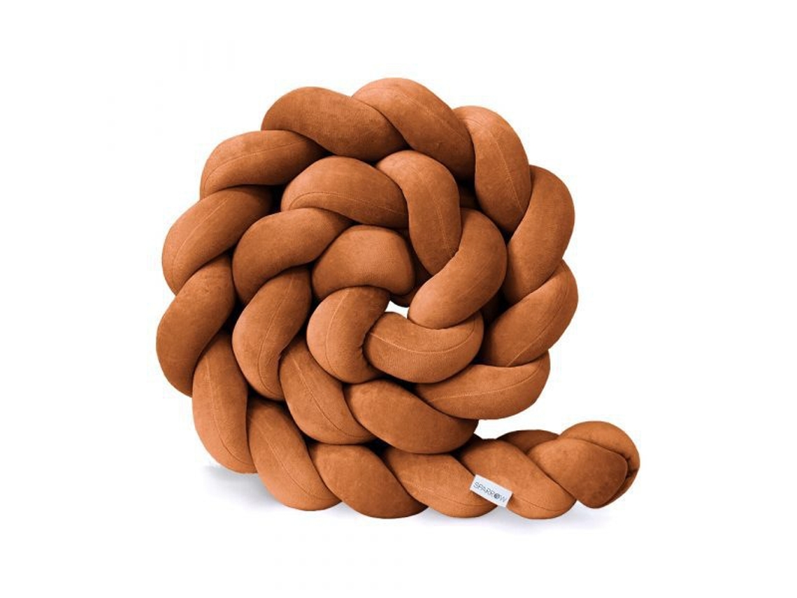 Almofada de Proteção para Cerca de Berço, Pelúcia Macia Anticolisão, 3m. Marrom