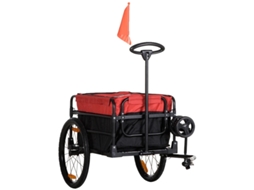 Reboque De Carga, Tecido Oxford, 130 Cm X 64 Cm X 64/103 Cm, Carga Máxima 40 Kg, Compatível Com Bicicletas De 24" A 28", Grandes Rodas Infláveis