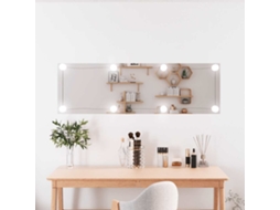 Vidaxl Espelho De Parede Retangular Com Luzes Led 30x100 Cm Vidro