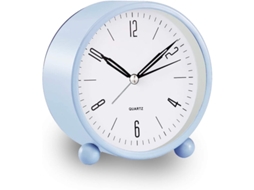 2026-reloj Despertador Analógico De 4 Polegadas Silencioso Com Luz Noturna, Bateria, Design Simples Para Quarto, Azul Céu