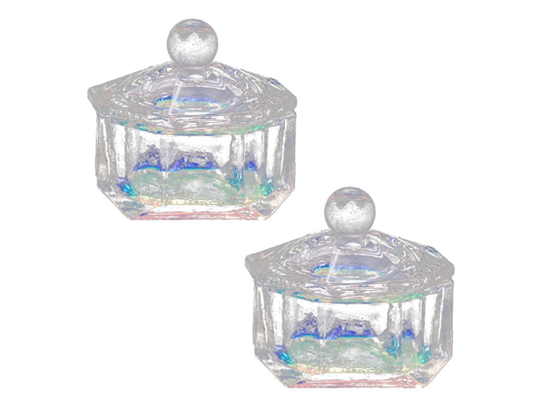 Placa De Arte Para Unhas Com Tampa Tigela De Vidro De Cristal Copo Para Arte De Unhas Em Pó Acrílico Líquido -St-09 ZMDECQNA 2 Un