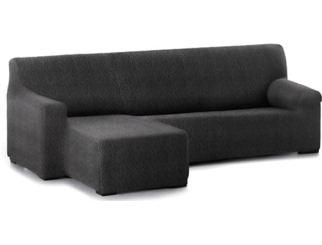 Capa Multielástica para Chaise Longue JM TEXTIL Spongy (Braço Curto - Esquerdo - Cinzento - Até 360 cm)