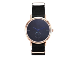 Relógio de Pulso Masculino Casual Simples com Pulseira de Náilon e Movimento de Quartzo Preto
