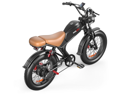 Bicicleta Elétrica C93 Motor 1000W 20Ah Bateria Removível 80Km Alcance Shimano 7 Velocidades 20'' Preto EMOKO