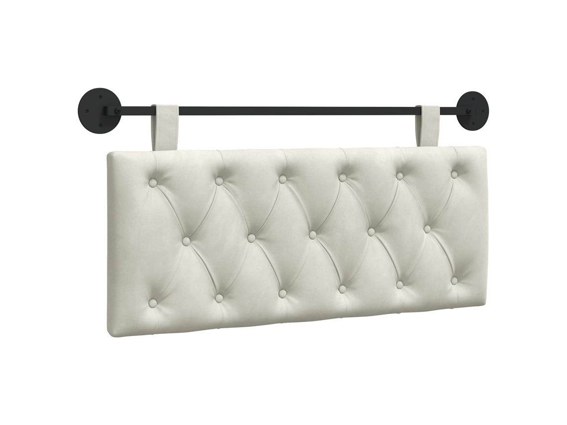 Conjunto 1 Cabeceira Moderna Vidaxl Creme Veludo (110 X 55 X 7 Cm)
