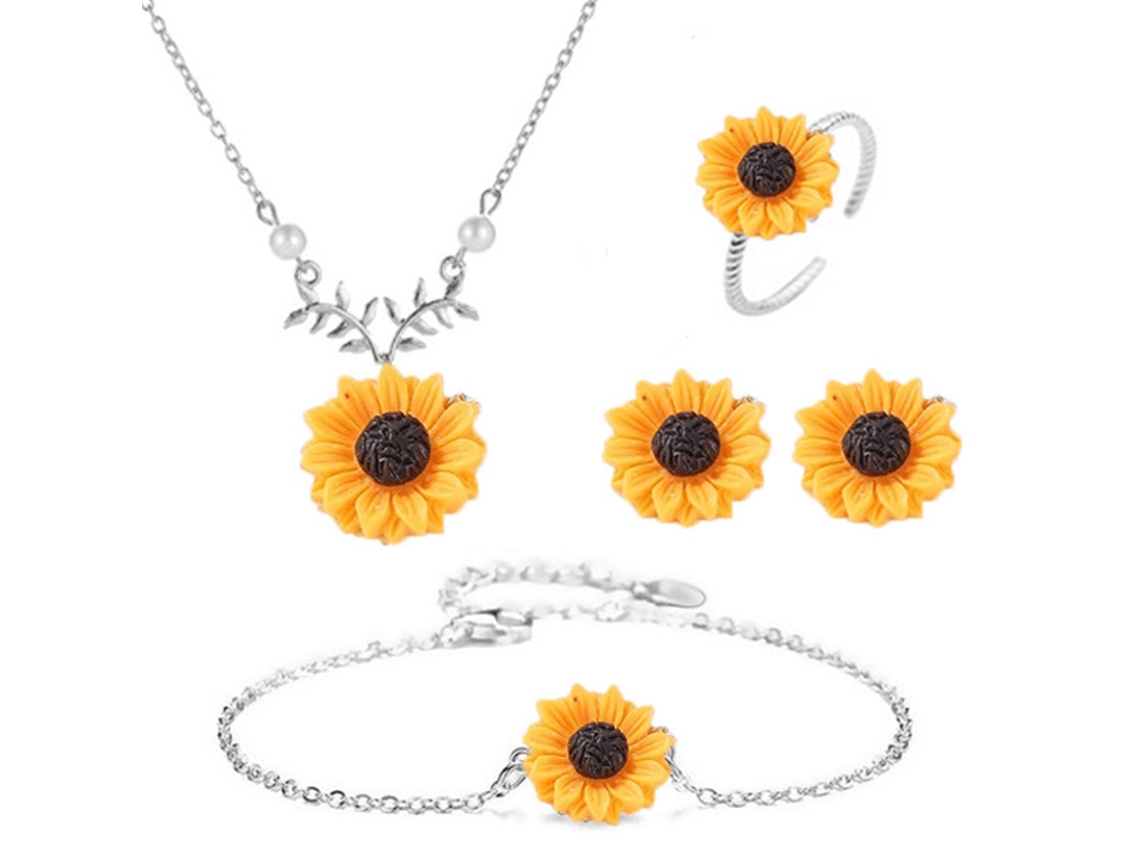 Jóias De Liga Feminino Girassol Decorativo Bijuterias