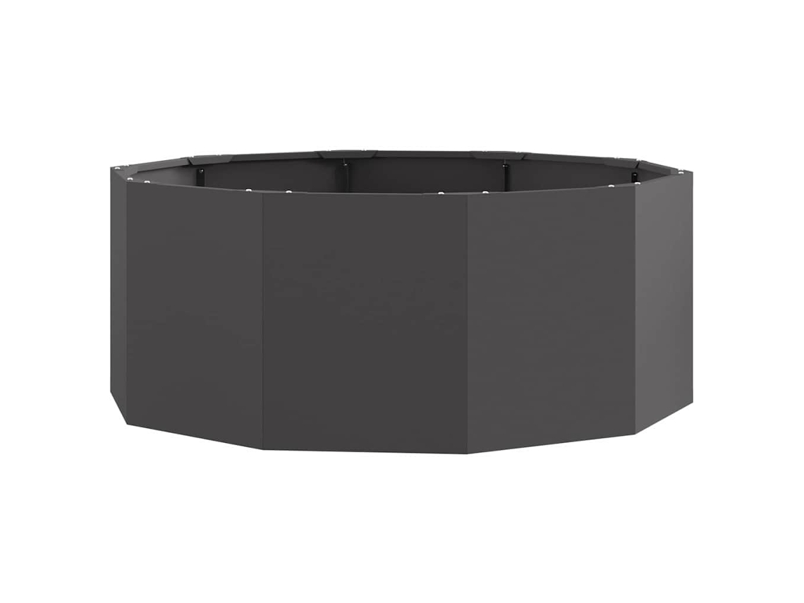 Conjunto 1 Vaso De Jardim Vidaxl Preto Aço (90 X 90 X 35 Cm)