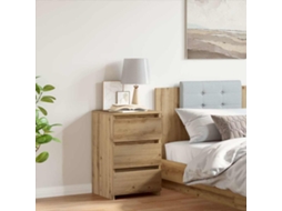 Vidaxl Mesa De Cabeceira Em Carvalho Artesanal 40x35x62,5 Cm