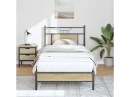 Vidaxl Estrutura Cama S/ Colchão Derivados De Madeira Carvalho Sonoma