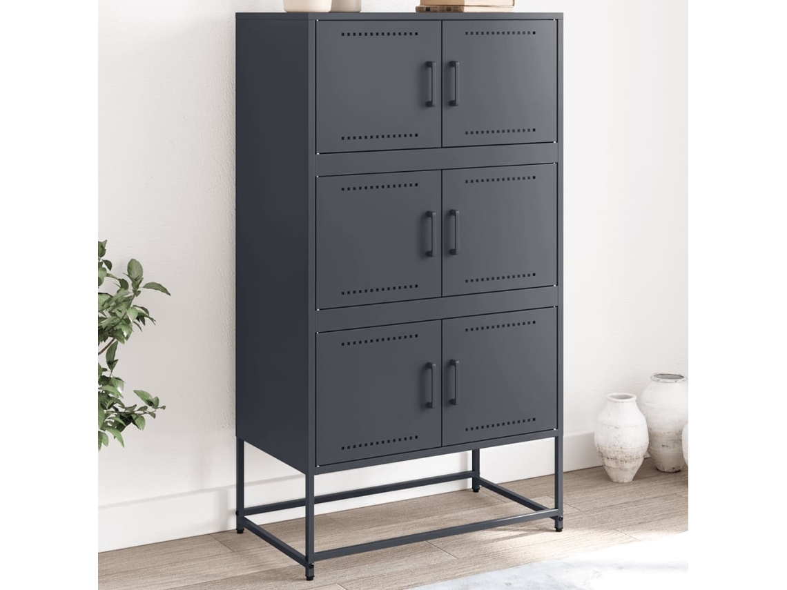Vidaxl Aparador 68,5x38,5x123,5 Cm Aço Antracite