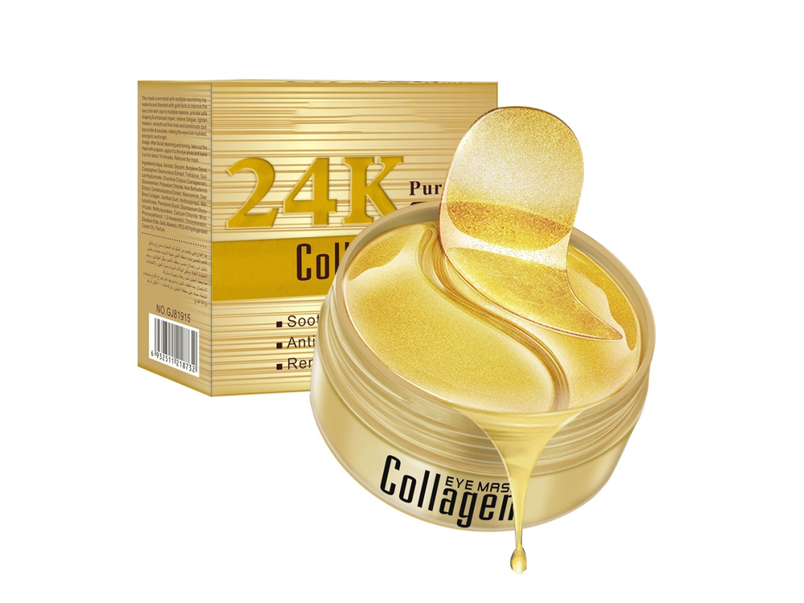 30 Pares De Máscaras Oculares De Ouro 24k Com Colágeno Para Hidratação, Olheiras, Rugas E Linhas Finas