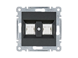 Luz | Soquete Duplo Rj45 Categoria 5e Utp Preto Wl2123 Hager